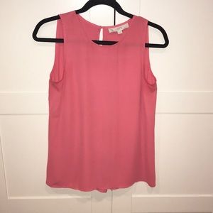 Loft pink tank with back pleats